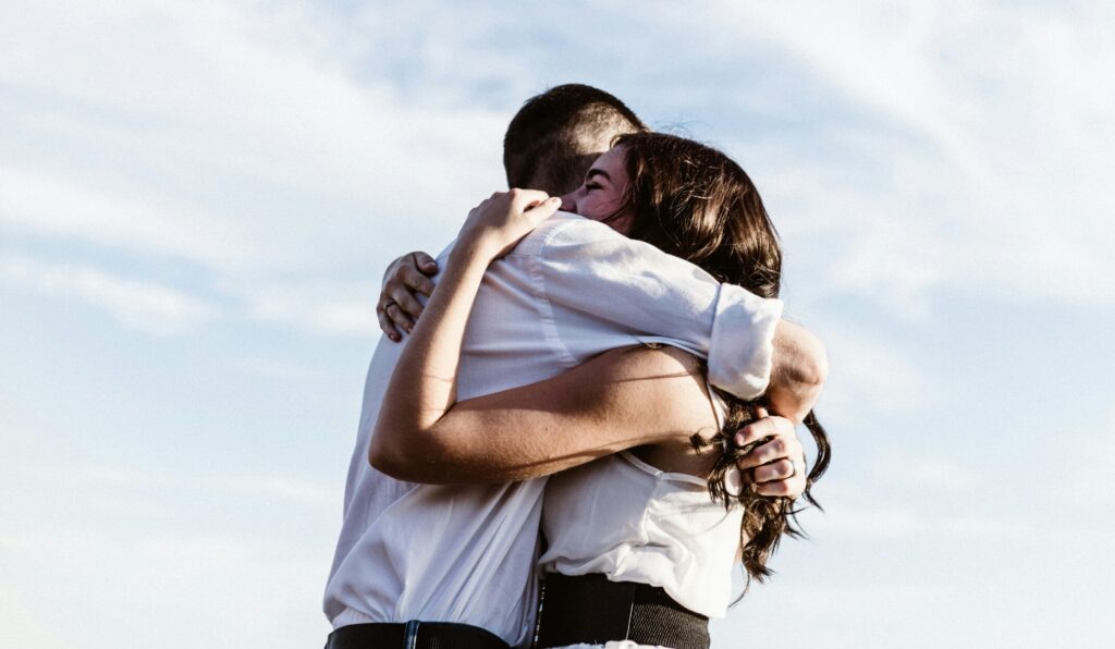 couple embracing